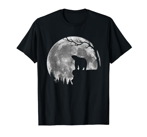Disfraz de oso polar con silueta de luna divertido y perezoso para Halloween Camiseta