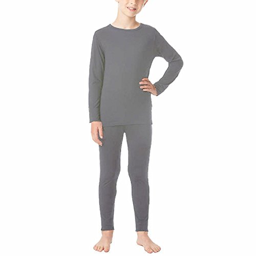 32 Degrees Heat Boys Long Sleeve Crew Neck and Legging Set;Dark Heather Charcoal'Large(12-14)