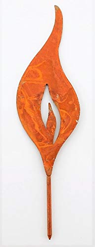 Preisvergleich Produktbild Unbekannt Flamme Zum Stecken Stecker Flamme Gartenstecker Rost Deko Gartendeko Mini