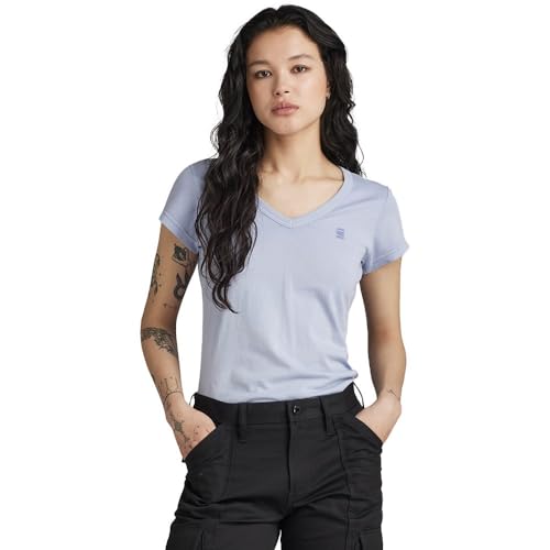 G-Star RAW Damen Eyben Slim V-Neck Top, Grau (Icelandic Blue gd D21314-B059-G240), XS