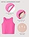 JOCMIC Girls Tank Tops Athletic Tanks with Built-in Bra Double-Lined Racerback Workout Crop Tops for Sports Yoga Hot Pink 7-8 Years