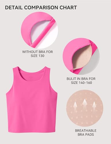 Image of JOCMIC Girls Tank Tops Athletic Tanks with Bra Racerback Sports Top