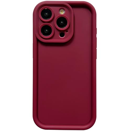 Image of Puxicu Slim Case for iPhone 16 Pro, Enhanced Camera Protection, Shockproof Skin-Friendly Touch Soft Case Cover for iPhone 16 Pro Phone 6.3 inch, Wine
