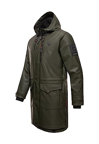 STONE HARBOUR Herren Regenmantel wasserdichter Regen Mantel B742 [B742-Verda-Olive-Gr.XL]