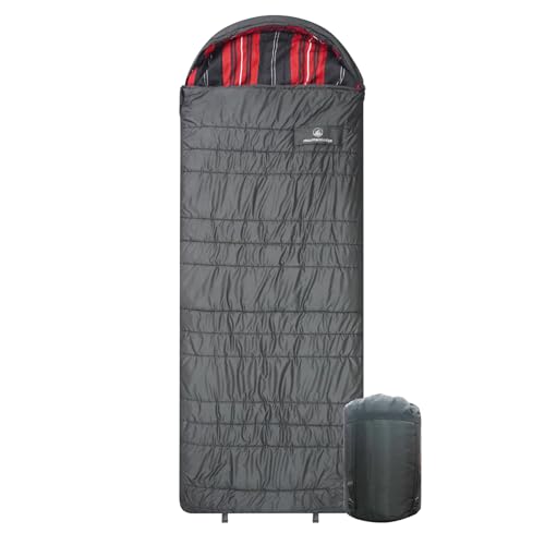 Mountainlodge Bolsas de Dormir Polycotton para Adulto, clima frío y cálido, grande con saco de compresión y resistente al agua para camping en familia, viajes y camping en auto miniatura 1