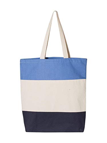 Q-Tees 11L Tri-Color Tote One Size Navy/Natural/Carolina Blue3