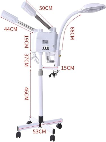 Lampa do gotowania na parze do salonu spa, profesjonalny sprzęt do pielęgnacji skóry 3 w 1, regulowana wysokość, łatwe poruszanie się z 4 rolkami