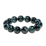Pulsera con cuentas de serafinita verde natural para hombres y mujeres