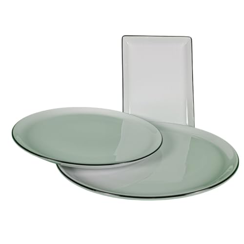 Vajilla Porland, Juego De Servicios De 18 Piezas, Linea Negra, Para 6 Personas