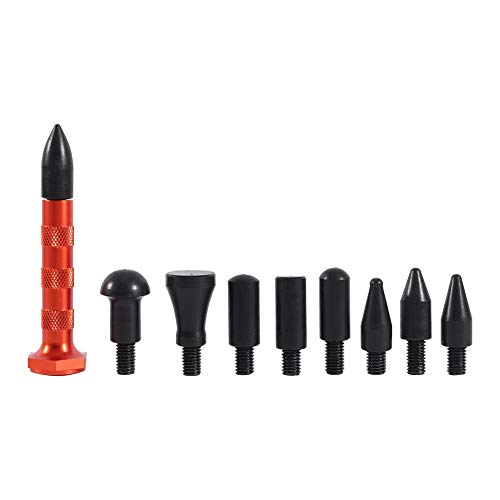 Marteau de débosselage avec stylo de nivellement à 9 têtes, ensemble d'outils de réparation et de carrosserie de voiture, kit d'outils de débosselage pour...