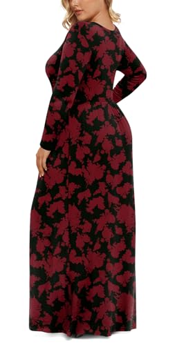 Image of LONGYUAN Women's Plus Size Maxi Dresses for Curvy Women Casual Long Dress XL-6XL