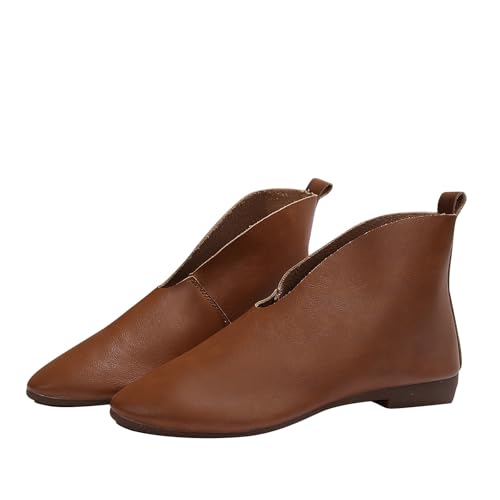 Bottines Chelsea plates à bout pointu aux finitions soignées pour femme