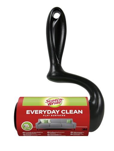 Scotch-Brite Rodillo Quitapelusas de Uso Diario Everyday Clean para Grandes Superficies - 1 Rollo de 56 Hojas - Funciona Muy Bien en Pelo de Mascotas, Ropa, Muebles y más