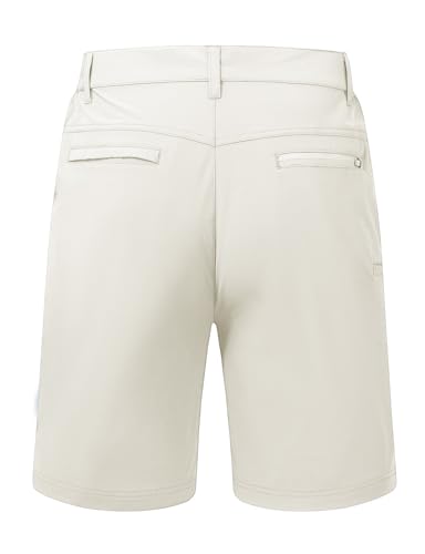 Image of TBMPOY Men's Golf Shorts Lightweight 5 Pockets Casual Dress Stretch Elastic Waist Quick Dry Flat Front Travel Shorts
