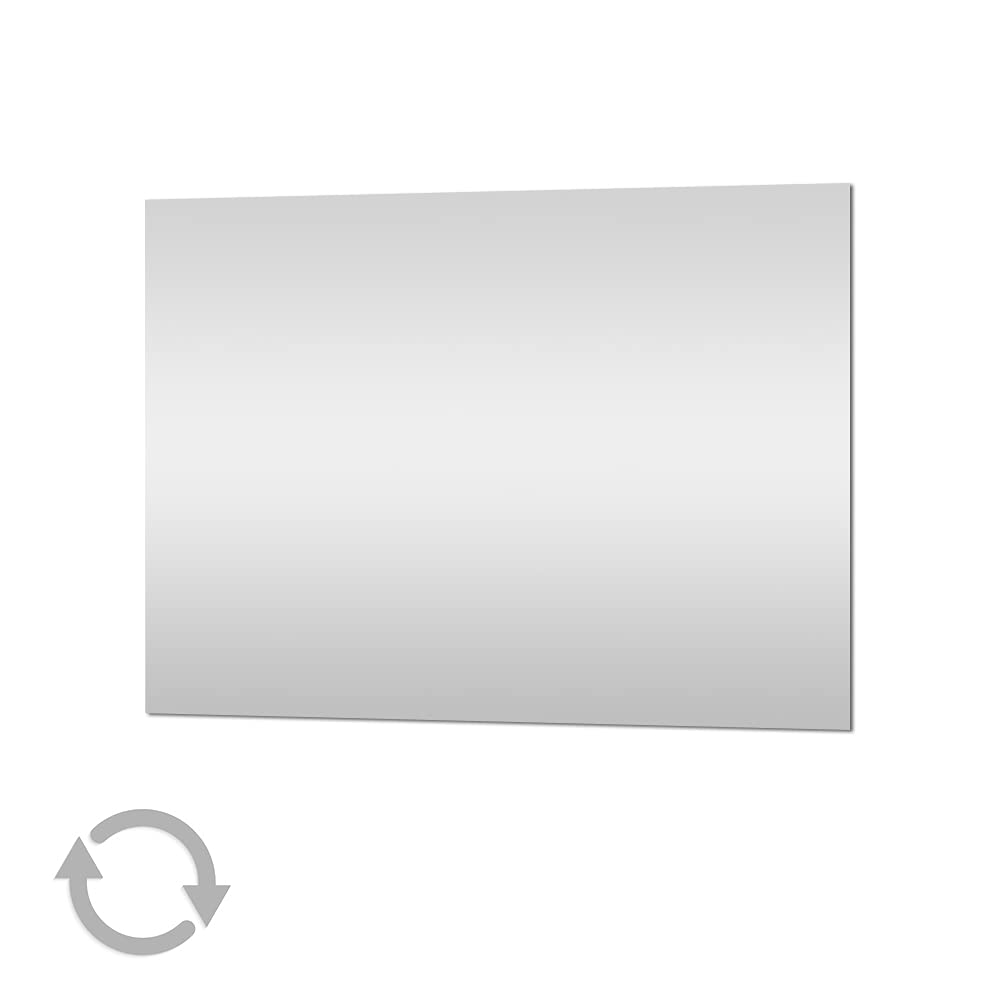 Inbagno Specchio Bagno 60X70 CM Rettangolare Reversibile Filo Lucido – Design Moderno, Installazione Verticale O Orizzontale, Con Fissaggi Inclusi