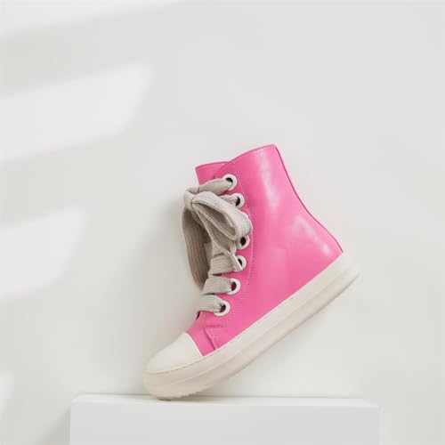 Image of Womens High Top Sneakers Jumbo Lace-up Platform Comfort Trainers Thick Soles Walking Casual Shoes