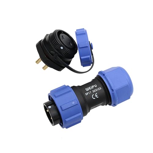 Conector eléctrico impermeable SP17 2 pines macho y hembra IP68 miniatura 5
