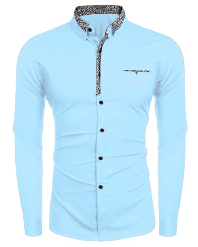 Image of Mens Shirt | Black Cotton Blend Casual | Regular Fit | Full Sleeve | Printed Spread Collar | Solid Plain Style | Summer Office Wear | Stylish Shirt for Men