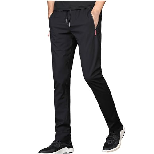 Men's Golf Pants Straight Fit Tapered Joggers Quick Drying Ice Silk Stretch Comfortable Running Casual Summer Trousers
