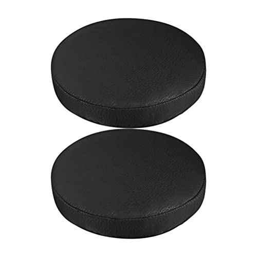 EXCEART 2Pcs Leder Stuhl Sitzbezüge Runde Hocker Deckt wasserdichte Sitzkissen Stuhl Schutzhülle Hause Büro Restaurant Bibliothek Büro Protector Cover Schutzhülle Schwarz 30Cm