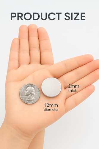 Image of Silver Magnets (12x2 mm, Pack of 20) | Round Magnets for Fridge, Crafts, DIY, Office & Home Use | Premium Slim Design with Best Magnetic Force