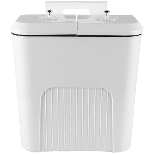 Poubelle sous évier double compartiment plastique blanc tri sélectif maison