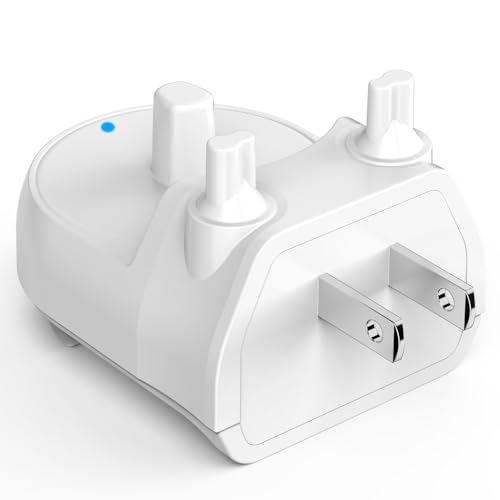 Charger for Oral-B Electric Toothbrush Compatible with Oral-B io4/io5/io6 Genius 8000/9000 Pro 1000/2000/3000/5000 3709/3728/3756 | Direct Plug-in Waterproof Outlet Charger Base Hygienic White