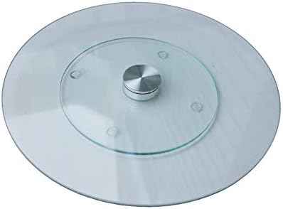 Qornerstone Tempered Glass Lazy Susan โ Round, Clear Rotating Serving Plate โ Ideal for Family Dining โ Make Sharing Meals Easy and Fun! - Approximately 10โ in Diameter