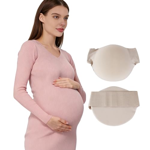 Lervanla Fake Pregnant Belly Memory Sponge Belly,Film Props Tv Series Props Spoof Artificial Pregnancy Baby Bump Costume Cosplay