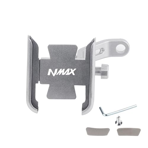 Motorcycle Handlebar Rearview Mirror Mobile Phone Holder GPS Stand Bracket For YAMAHA For NMAX For N-MAX 155 125 2015-20 Motorcycle Accessories(Silver,Mirror Holder)