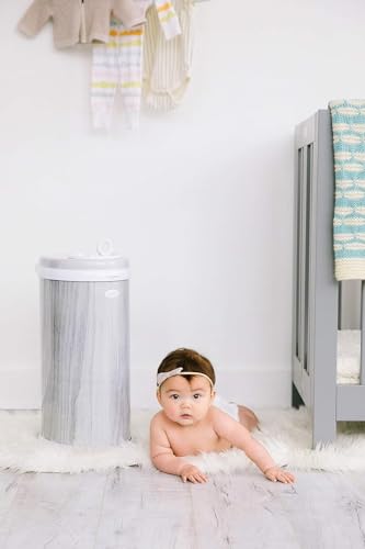 Image of Ubbi Steel Diaper Pail, Odor Locking, No Special Bag Required, Award-Winning, Registry Must-Have, Woodgrain