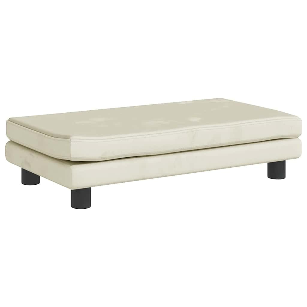 Cuccia per cani con estensione color crema, in velluto, 100 x 50 x 30 cm, con cuscino e fondo antiscivolo, morbido divano per animali domestici, lavabile, delicato sulle articolazioni