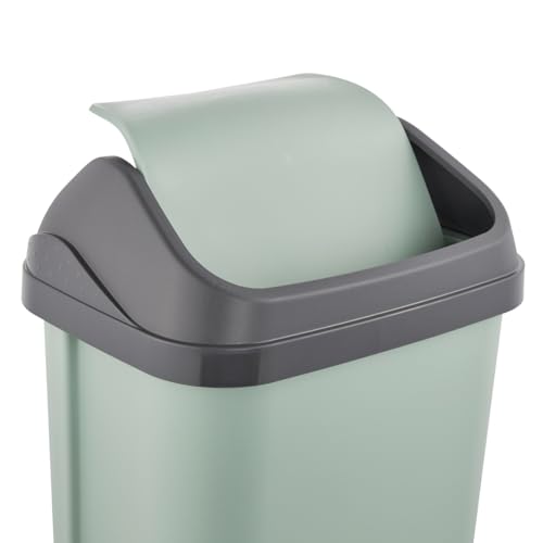 keeeper Mülleimer mit Schwingdeckel, 25 l, 33,5 x 25,5 x 53,5 cm, Swantje, Grün (Nordic Green)