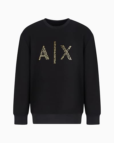Armani Exchange Men's A|x Black and Gold Crewneck3