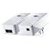Produktbild devolo dLAN 550+ WiFi Starter Kit Powerline (Internet über die Steckdose, 300 Mbit/s WLAN, 2x Powerlan Adapter, integrierte Steckdose, WLAN-Signal verstärken, WiFi Move) weiß - Schweizer Stecker
