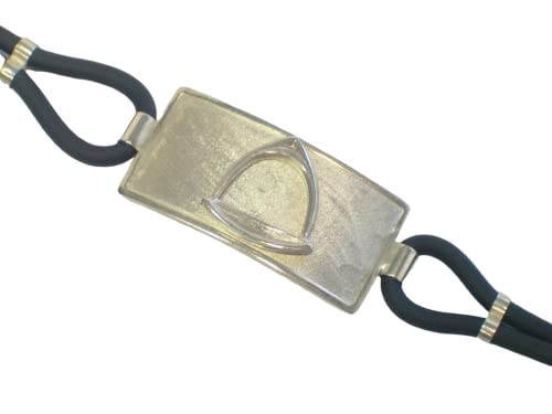 Bracelet cheval en argent 925 et caoutchouc, le cadeau d'équitation parfait
