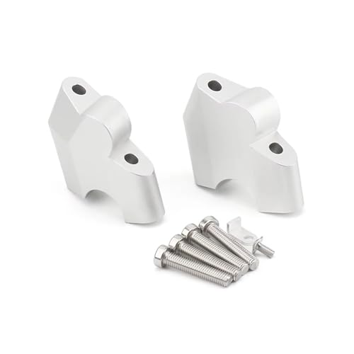 Serrage rehausse moto argenté usiné pour kit d'installation guidon surélevé Desert X