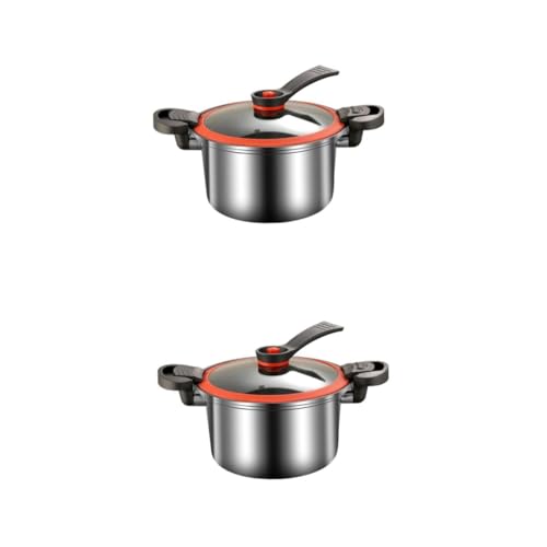 PRETYZOOM 2 Piezas de acero inoxidable multi sartén cuenca instante cesta de vapor sartenes antiadherentes cacerola antiadherente herramienta de cocina olla de gran capacidad