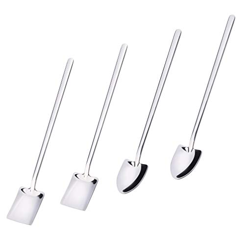 Colheres de café de aço inoxidável para sobremesa, 4 peças, da Hemoton, colheres de café, colheres d
