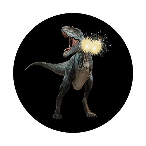 NEW YEAR'S EVE 2023 DECO SPARKLERS DINOSAUR WOMENS MENS KIDS PopSockets Swappable PopGrip, Black - Image 3
