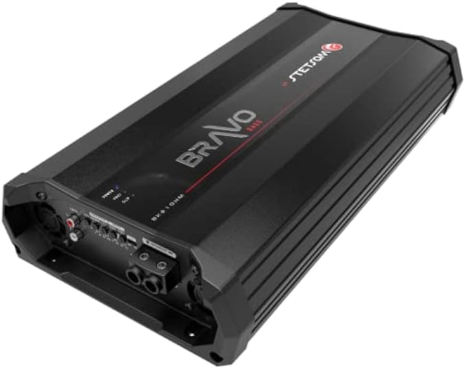 Stetsom Bravo BASS 8000 1 Ohm Mono Subwoofer Car Audio Amplifier, 8000.1 8K Watts RMS, 1Ω Stable, Sound Quality, Crossover & Bass Boost 8000W Sub Amp, Smart Coolers