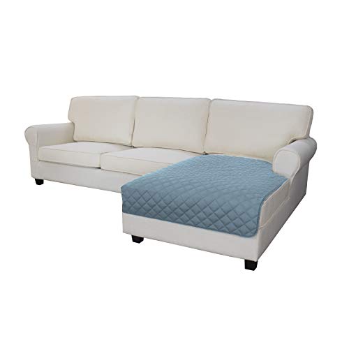 Image of Easy-Going Sofa Slipcover L Shape Sectional Couch Cover 42 x 68 inches Rectangular Chaise Lounge Cover Reversible Sofa Cover Furniture Protector for Pets Kids Children Dog Cat(Light Blue /Light Blue)