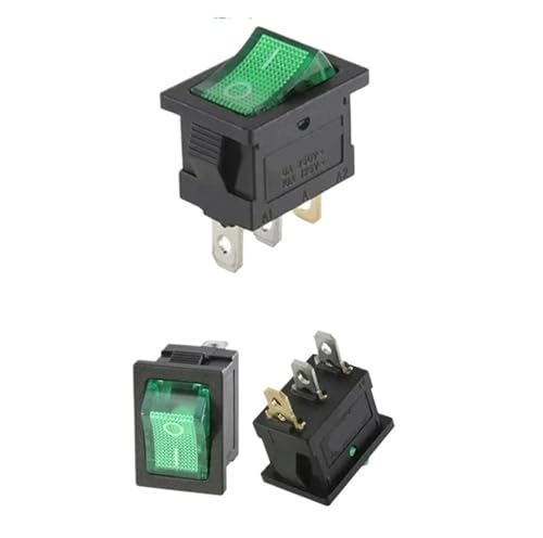 Interrupteur bouton rouge jaune vert KCD1 3 pin interrupteur voiture 10A 125V pour système électrique