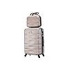 Celims medium size checked suitcase 65cm 20kg with vanity casetoiletry bag champagne