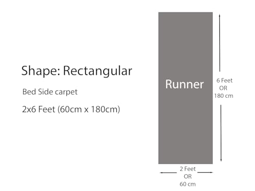 Image of Solid Shaggy Rugs and Carpet for Bedroom Living Room 2x6 Feet M-16