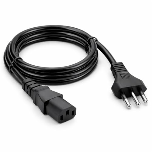 Cabo de Força Energia Tripolar 3 Pinos 1,5m Bivolt Universal – Compatível com PC Monitor, TV, Impressora, Notebook Fonte de Alimentação Computador Estabilizador Equipamentos Eletrônicos e Periféricos