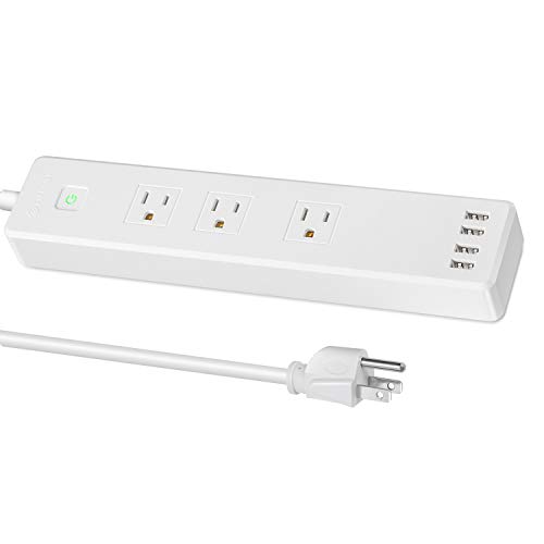 Etekcity Surge Protector Power Strip 3 Outlets 4 USB Ports, 6-Foot Long Extension Cord, 1875W/15A, UL Listed