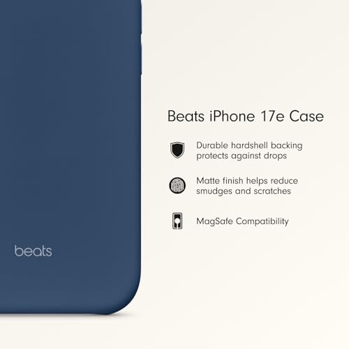 Image of Beats iPhone 17e Case with MagSafe, Thin and Light Hardshell, Matt Finish, Microfibre Lining - Bedrock Blue