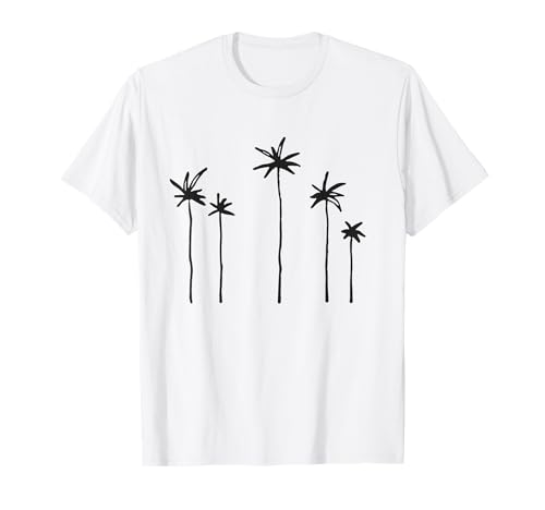 Meer Palmen Kokospalme Tropen Urlaub Minimalismus Retro T-Shirt