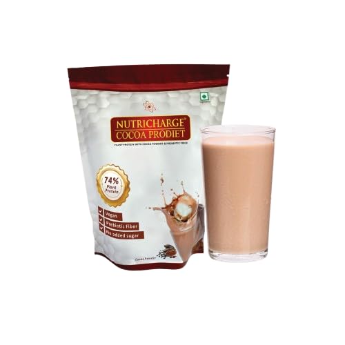 I Unique Nutricharge Cocoa Prodiet Plant Protein Powder, 74% Protein | Soy Protein Isolate, Real Belgian Cocoa, Prebiotic Fibre, Vegan, No Added Sugar-image-40